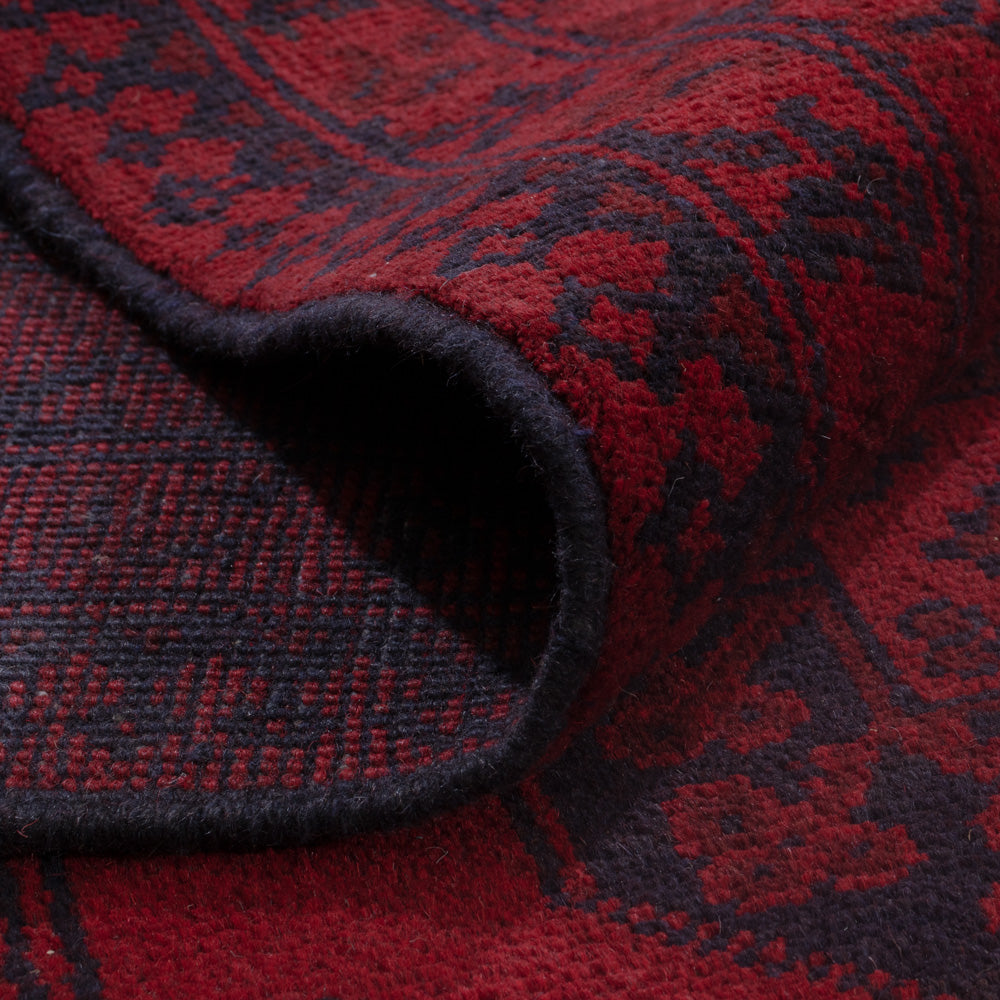 Afghan Teppich - Filpa - 302 x 252 cm - dunkelrot