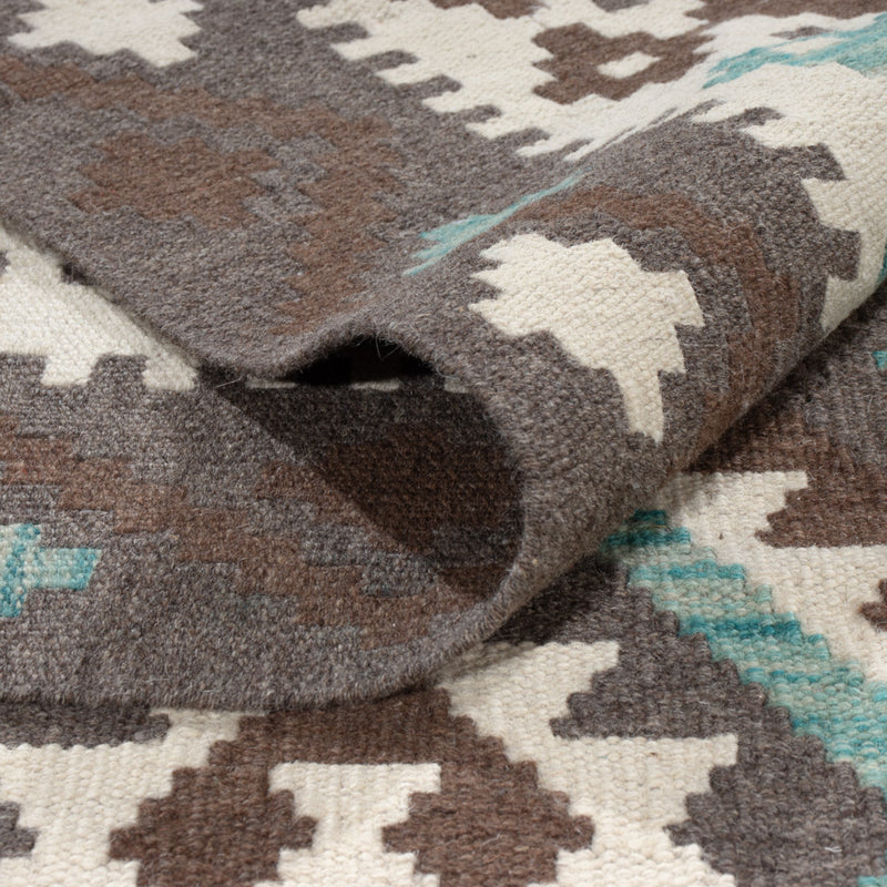 Kelim Teppich - Splash - 296 x 205 cm - dunkelgrau