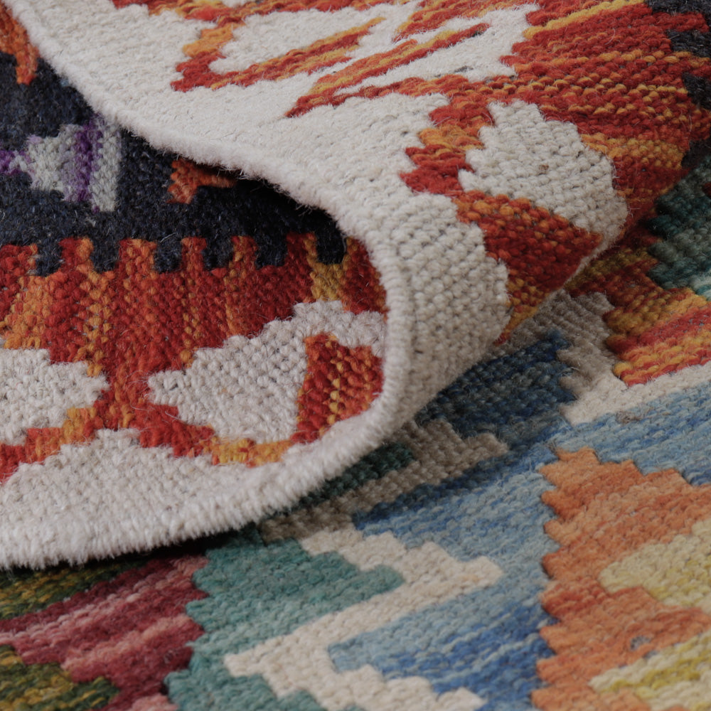 Tapis Kelim - Splash - 132 x 85 cm - multicolore