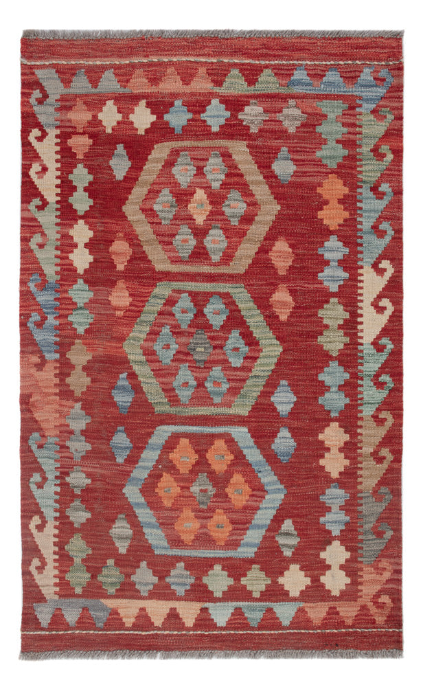 Tapis Kelim - Splash - 126 x 80 cm - multicolore