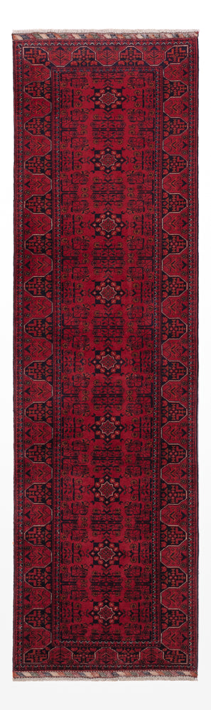 Läufer Afghan - Kunduz - 294 x 84 cm - dunkelrot