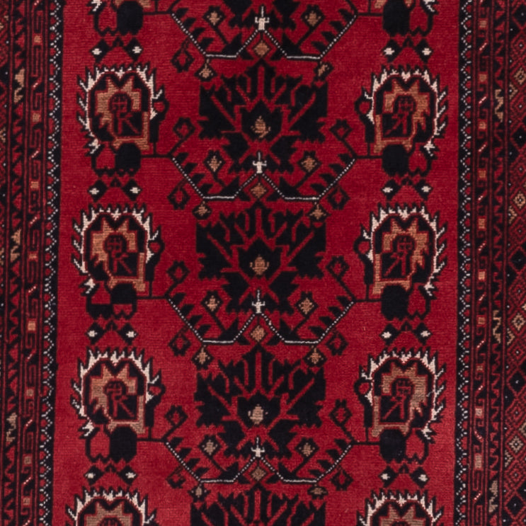 Läufer Afghan - 300 x 82 cm - dunkelrot