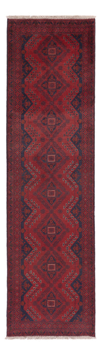 Läufer Afghan - Kunduz - 290 x 80 cm - dunkelrot