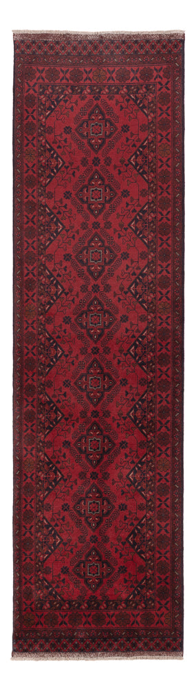 Läufer Afghan - Kunduz - 297 x 80 cm - dunkelrot