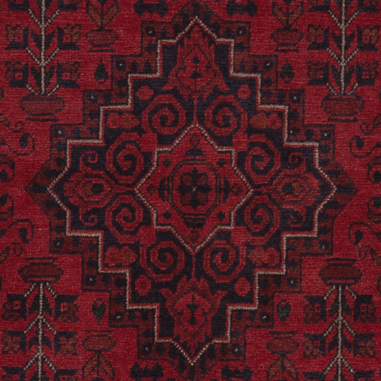 Läufer Afghan - Kunduz - 298 x 81 cm - dunkelrot