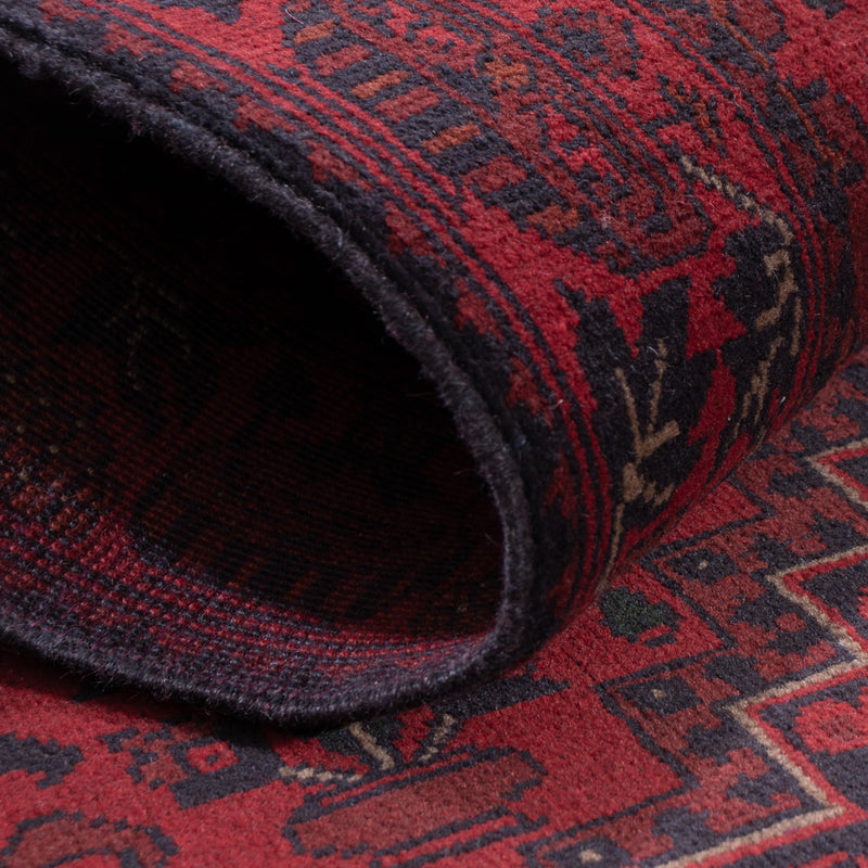 Läufer Afghan - Kunduz - 298 x 81 cm - dunkelrot