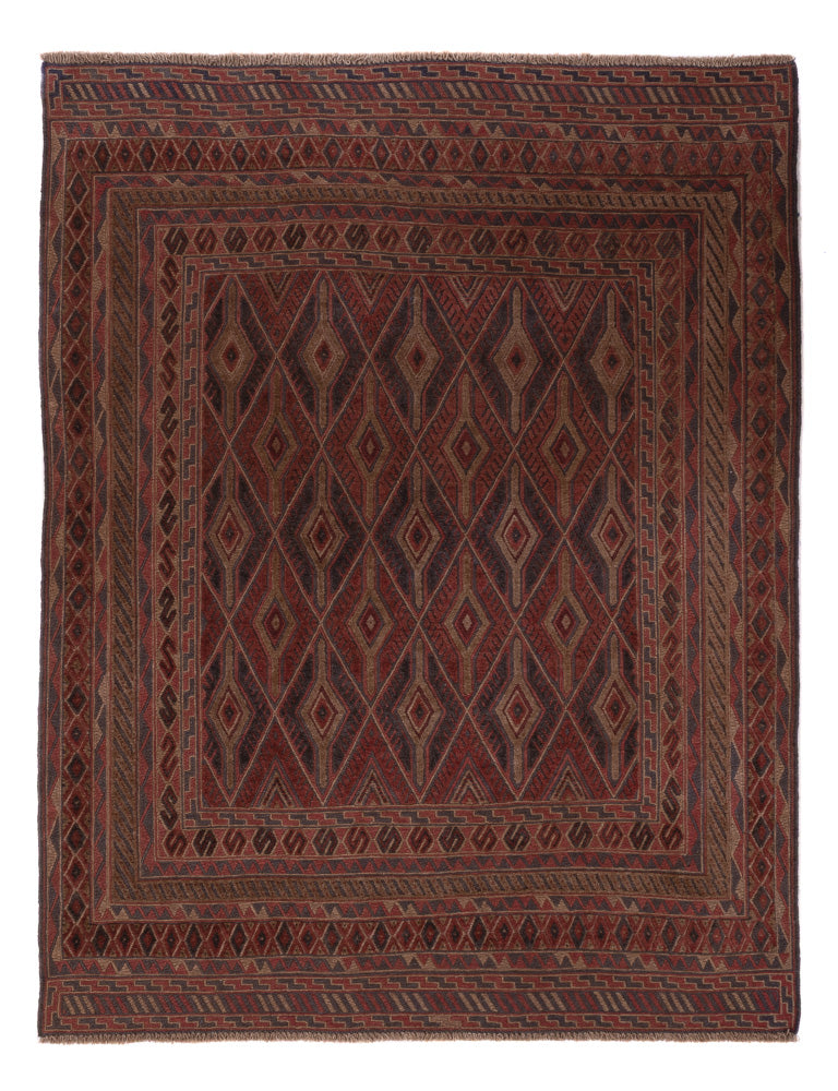 Kelim Teppich - Oriental - 194 x 150 cm - dunkelbeige