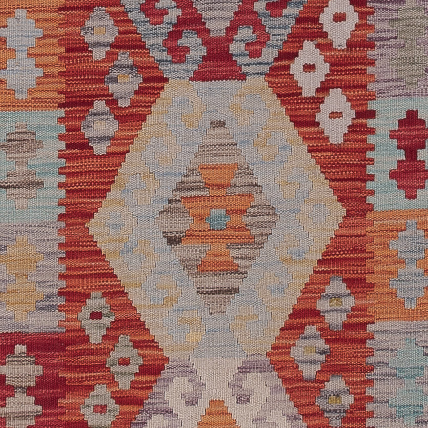 Läufer Kelim - Splash - 287 x 80 cm - dunkelbeige