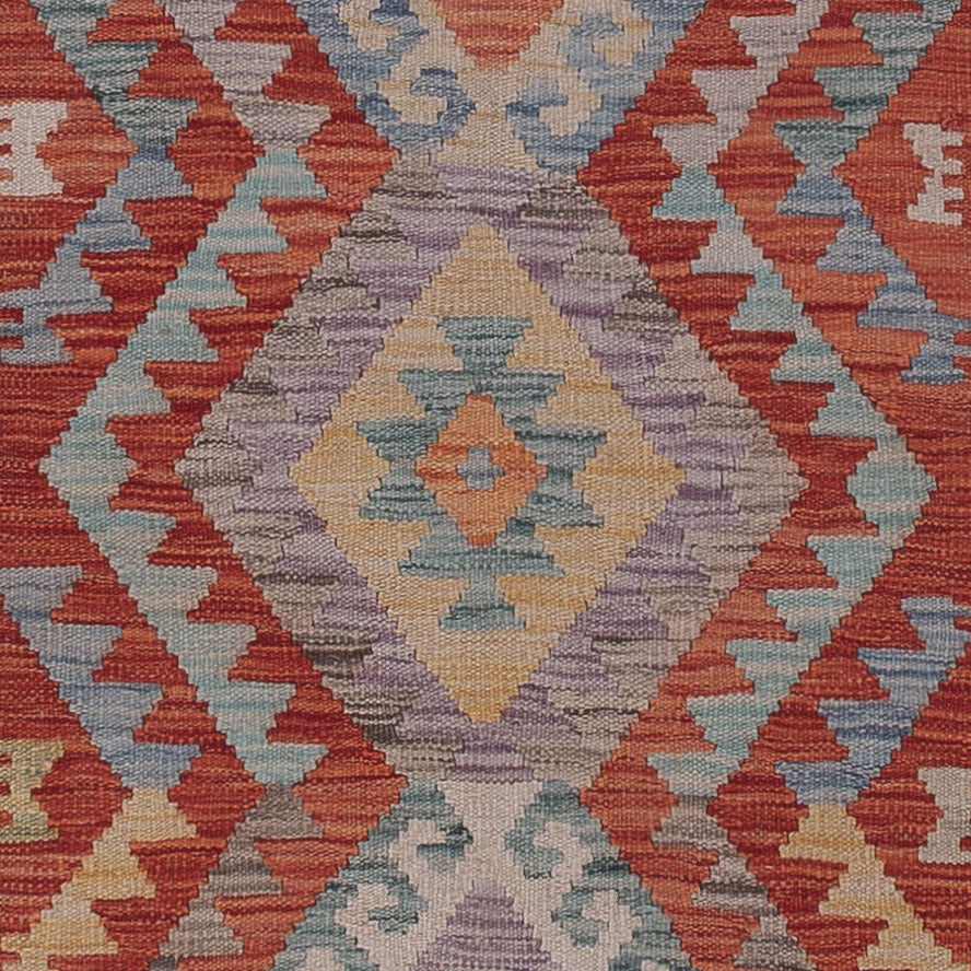 Läufer Kelim - Splash - 404 x 80 cm - mehrfarbig