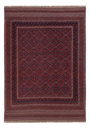 Kelim Teppich - Oriental - 193 x 140 cm - dunkelrot