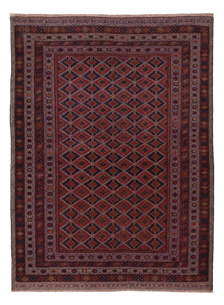 Kelim Teppich - Oriental - 200 x 144 cm - dunkelrot