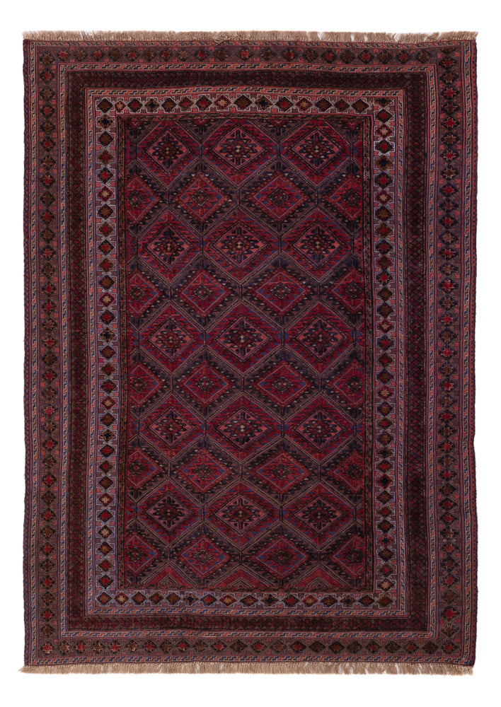 Kelim Teppich - Oriental - 195 x 145 cm - dunkelrot