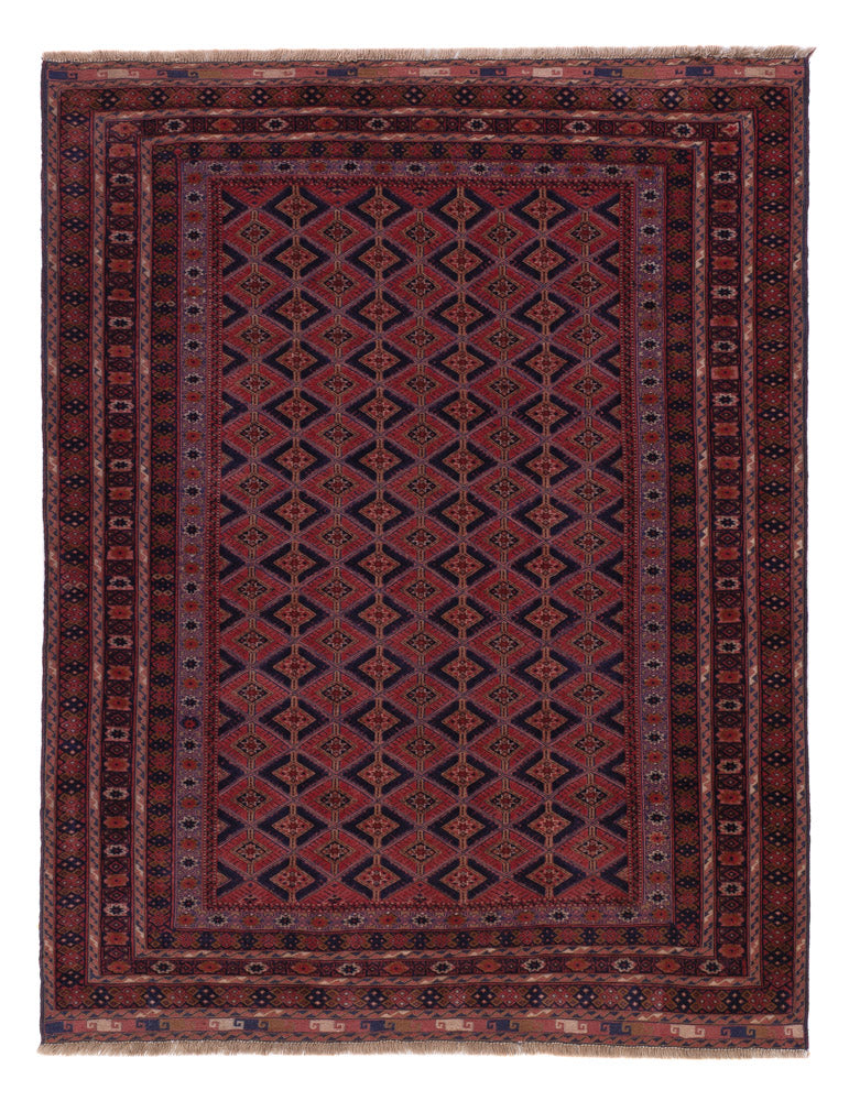 Kelim Teppich - Oriental - 202 x 155 cm - dunkelrot