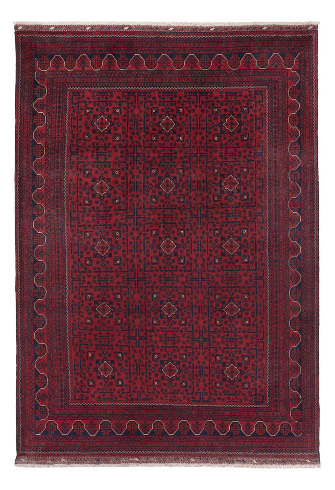 Tapis afghan - Kunduz - 288 x 204 cm - rouge foncé