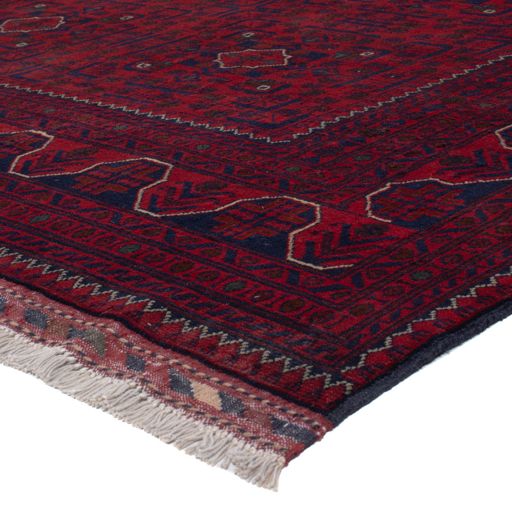 Tapis afghan - Kunduz - 288 x 204 cm - rouge foncé