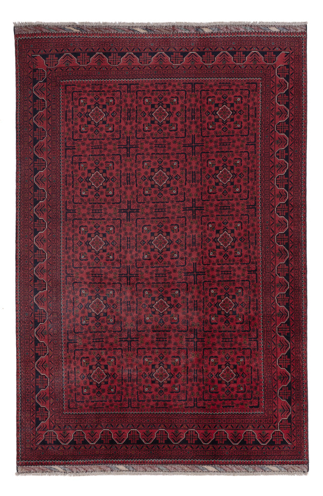 Afghan Teppich - Kunduz - 288 x 194 cm - dunkelrot