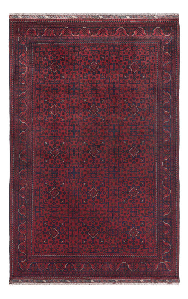 Afghan Teppich - Kunduz - 307 x 197 cm - dunkelrot