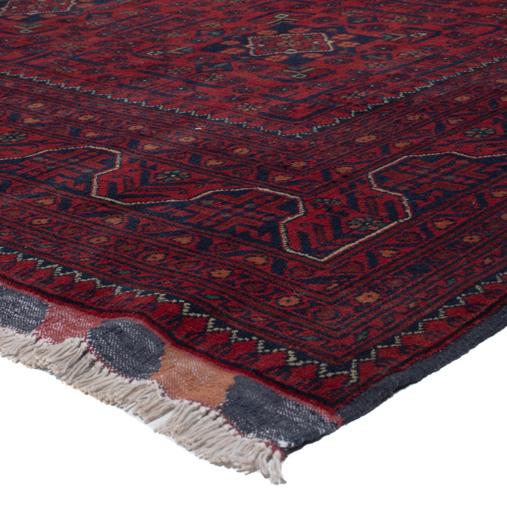 Tapis afghan - Kunduz - 290 x 199 cm - rouge foncé