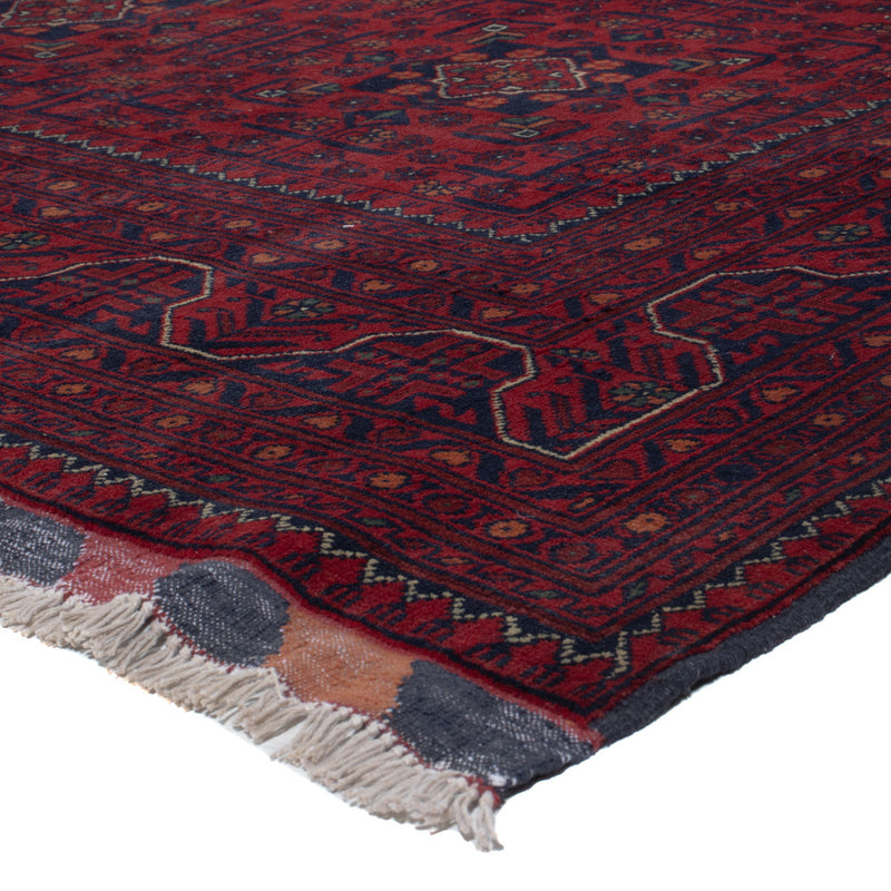 Tapis afghan - Kunduz - 290 x 199 cm - rouge foncé