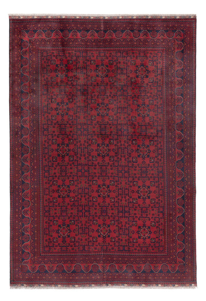 Tapis afghan - Kunduz - 289 x 199 cm - rouge foncé