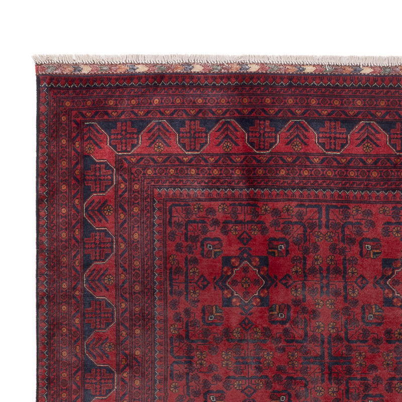 Tapis afghan - Kunduz - 289 x 199 cm - rouge foncé