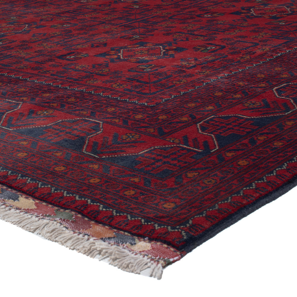 Tapis afghan - Kunduz - 289 x 199 cm - rouge foncé