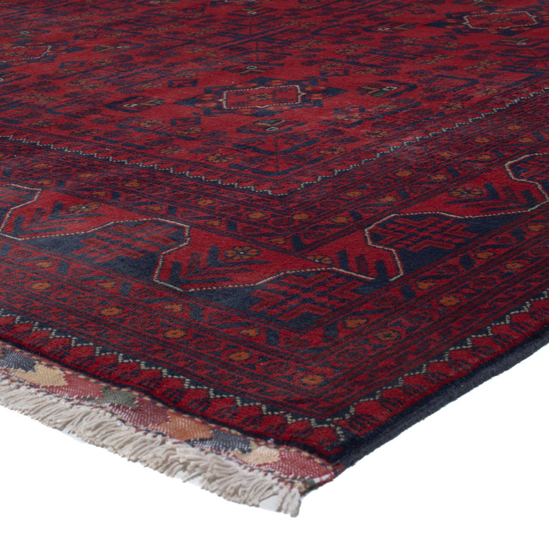 Tapis afghan - Kunduz - 289 x 199 cm - rouge foncé