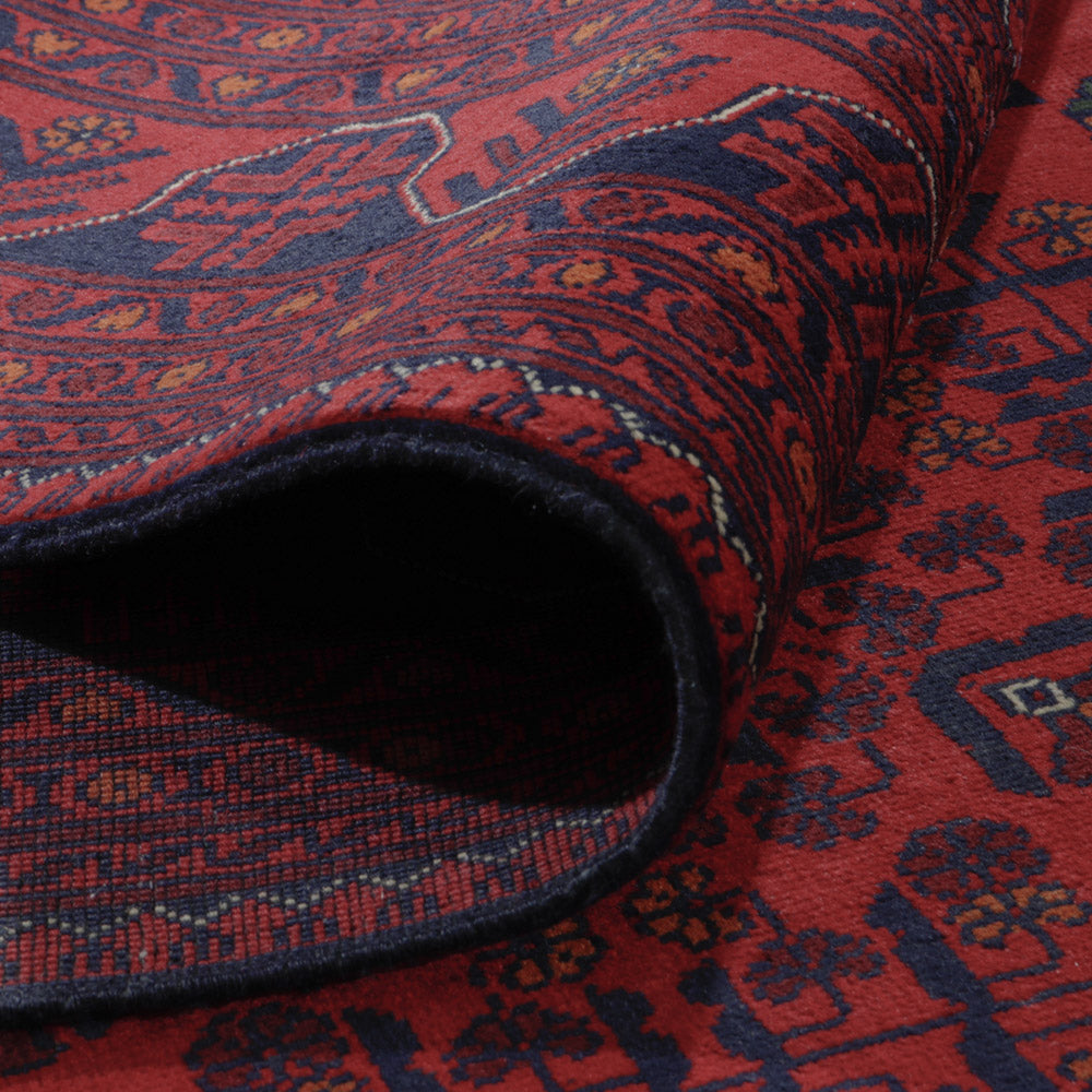 Tapis afghan - Kunduz - 289 x 199 cm - rouge foncé