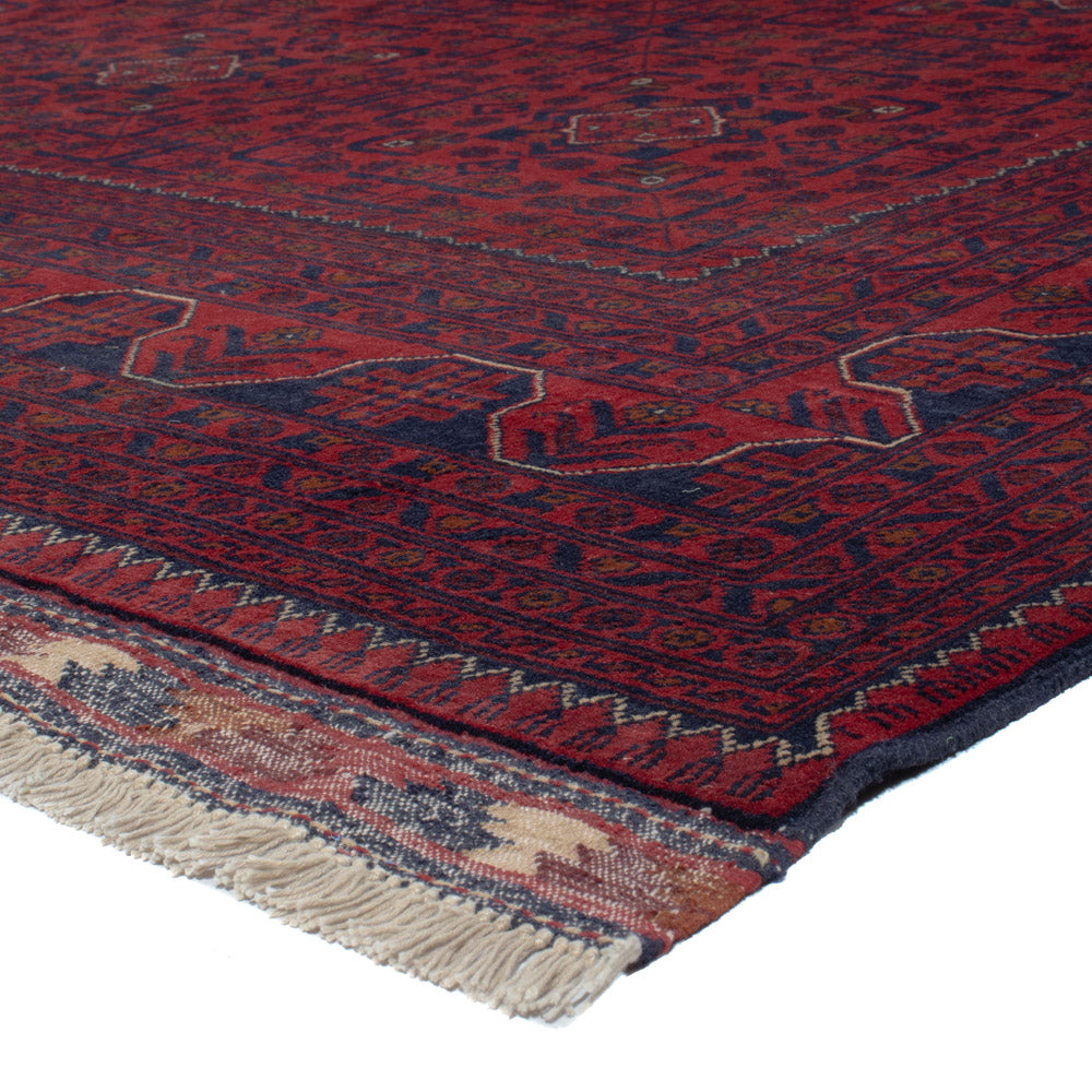 Tapis afghan - Kunduz - 292 x 198 cm - rouge foncé