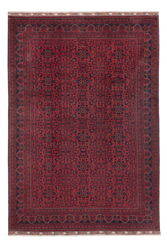 Tapis afghan - Kunduz - 290 x 195 cm - rouge foncé