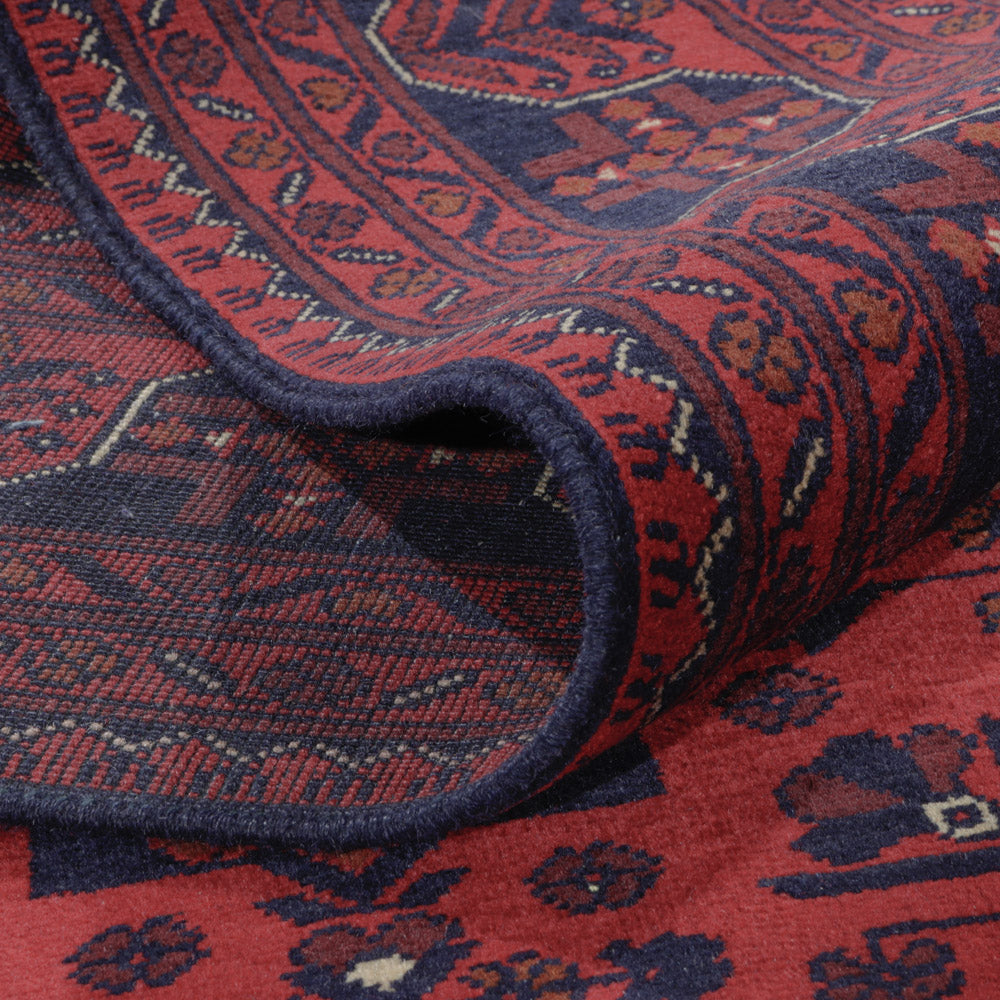 Tapis afghan - Kunduz - 290 x 195 cm - rouge foncé