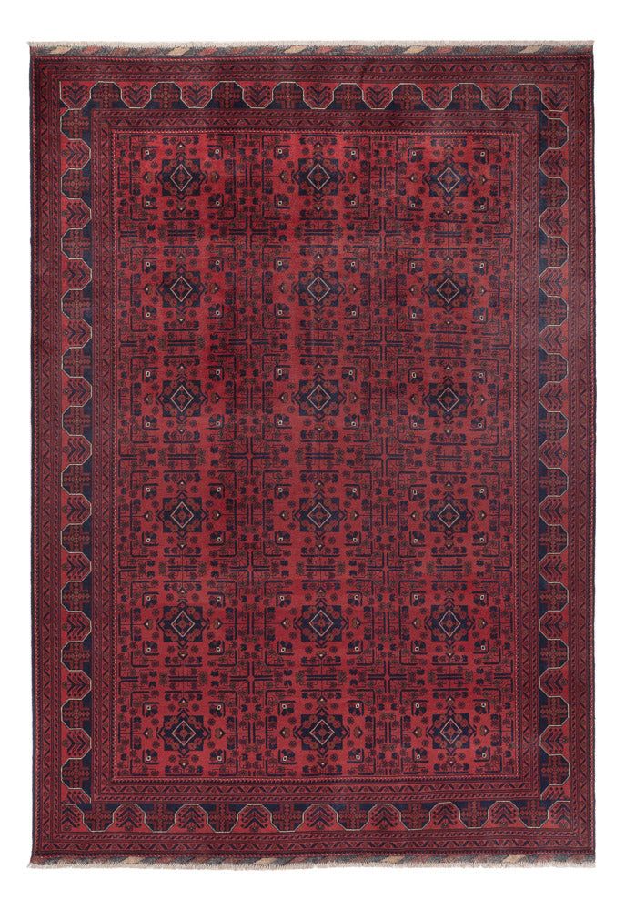 Tapis afghan - Kunduz - 288 x 197 cm - rouge foncé