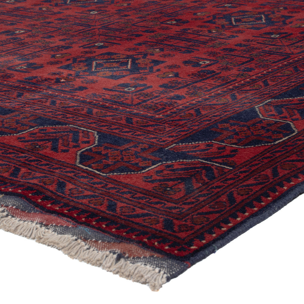 Tapis afghan - Kunduz - 288 x 197 cm - rouge foncé