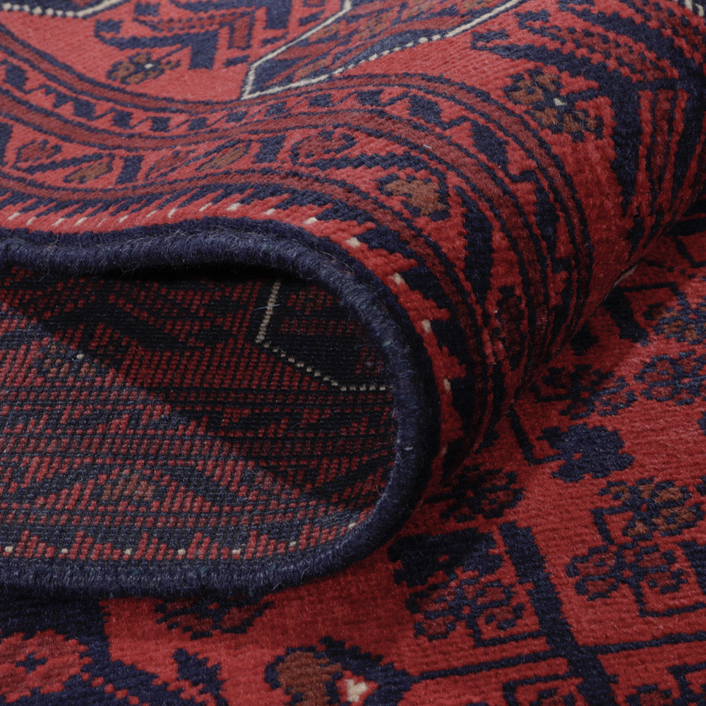 Tapis afghan - Kunduz - 288 x 197 cm - rouge foncé