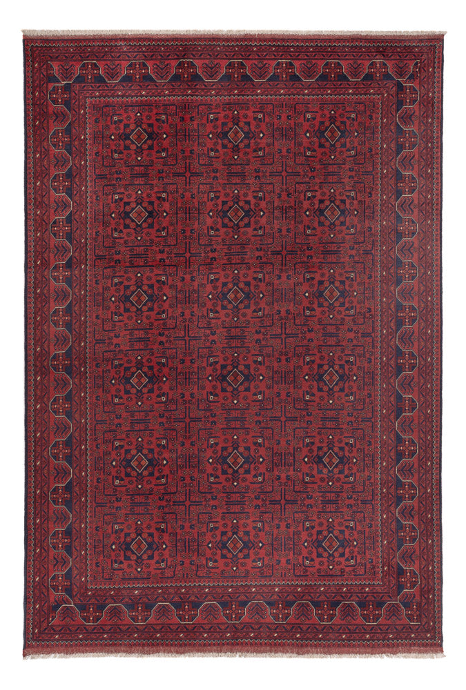Tapis afghan - Kunduz - 290 x 196 cm - rouge foncé