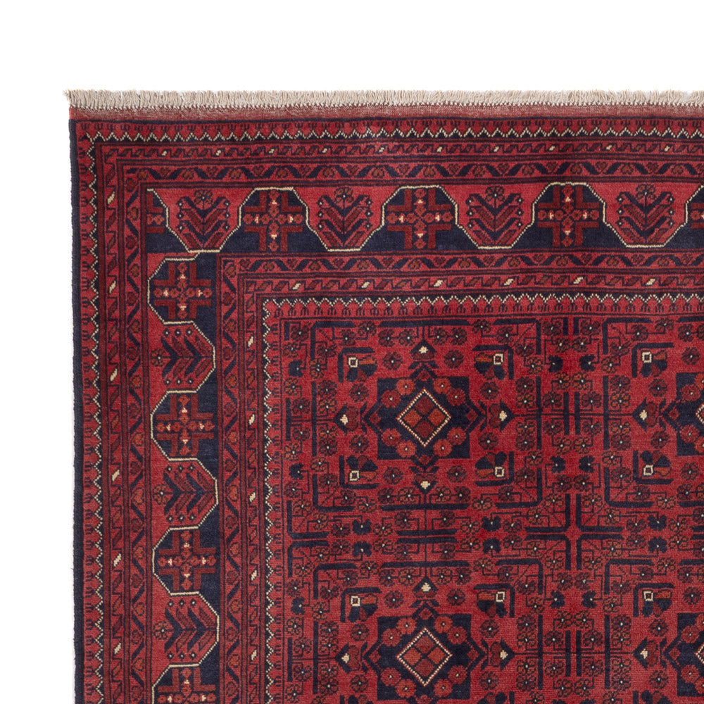 Tapis afghan - Kunduz - 290 x 196 cm - rouge foncé