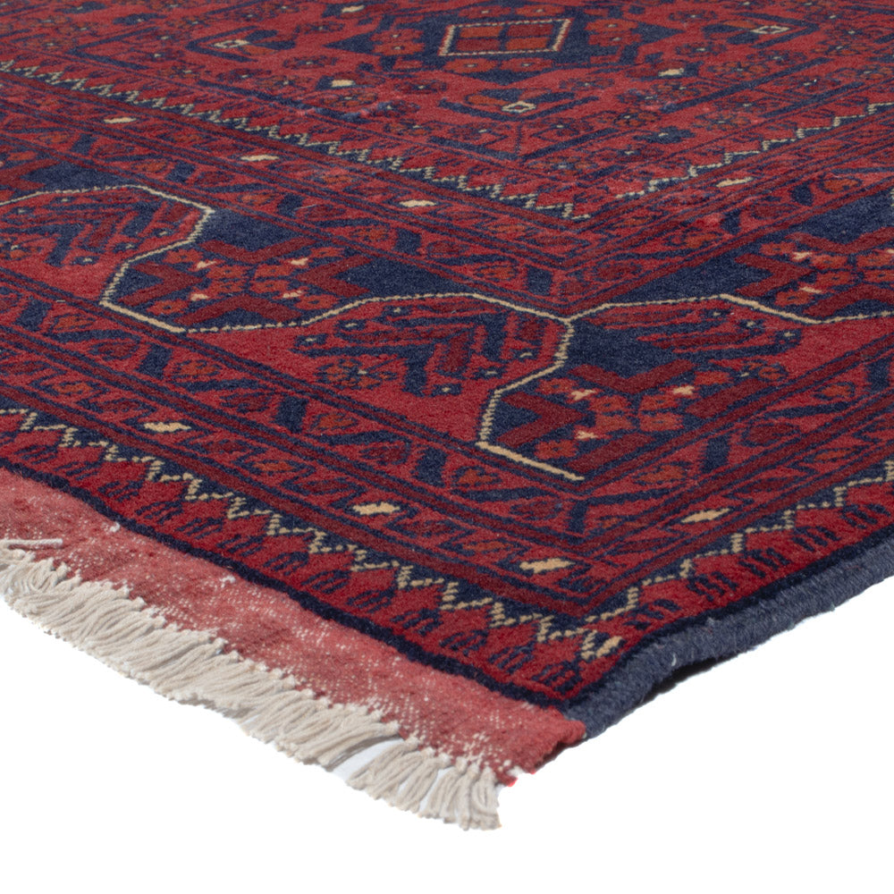 Tapis afghan - Kunduz - 290 x 196 cm - rouge foncé