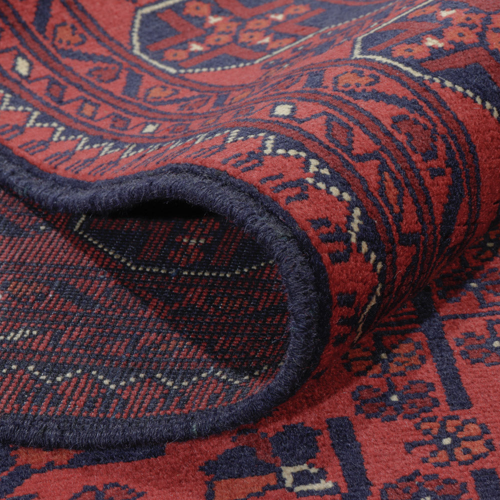 Tapis afghan - Kunduz - 290 x 196 cm - rouge foncé