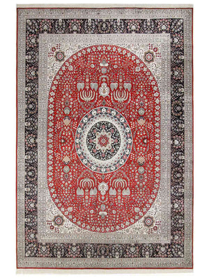Tapis en soie - Soie chinoise - 370 x 272 cm - rouge