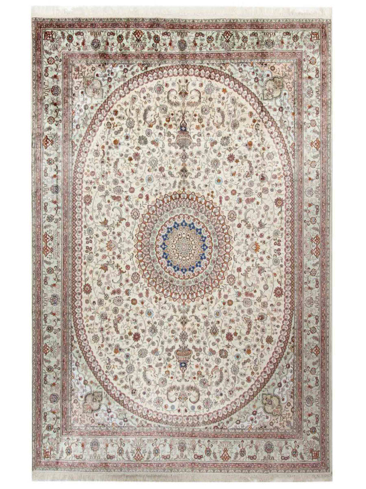 Seidenteppich - China Seide - 366 x 277 cm - beige
