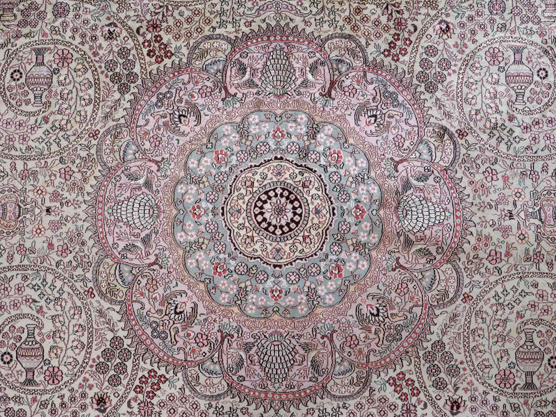 Tapis en soie - Soie chinoise ronde  - 300 x 300 cm - beige