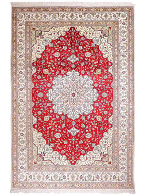 Tapis en soie - Soie chinoise - 276 x 182 cm - rouge