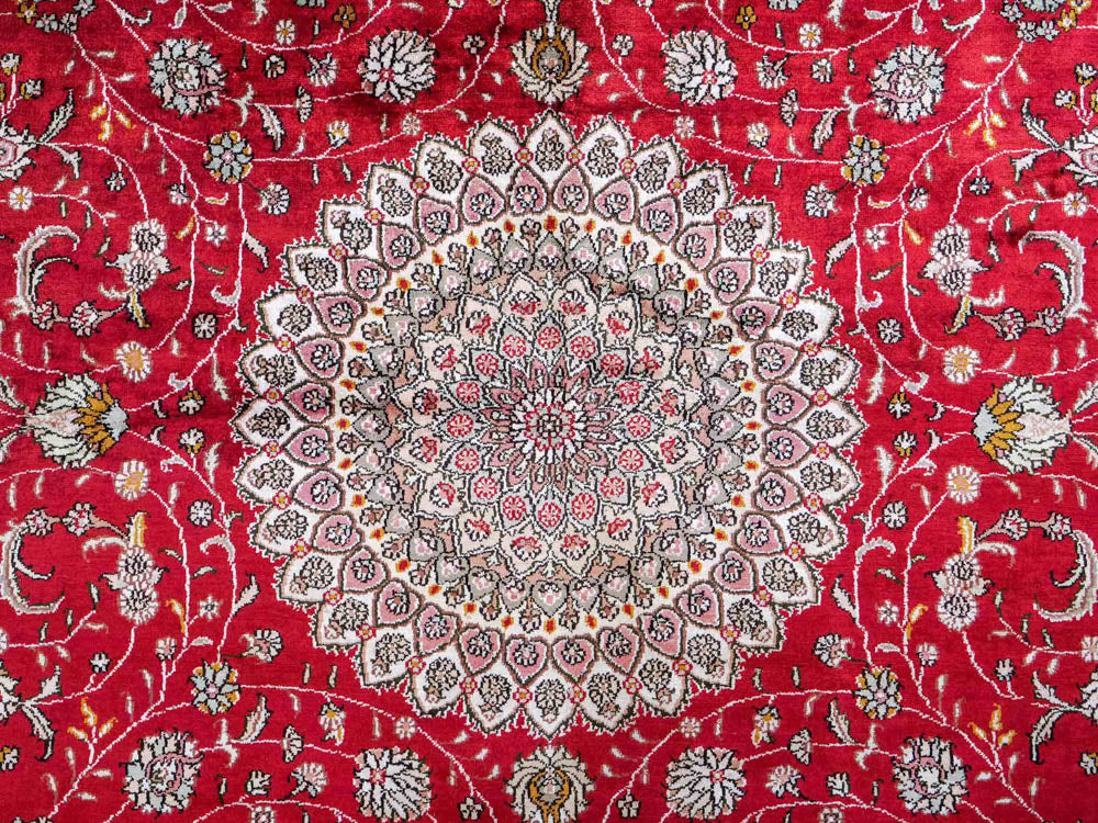 Tapis en soie - Soie chinoise - 278 x 183 cm - rouge
