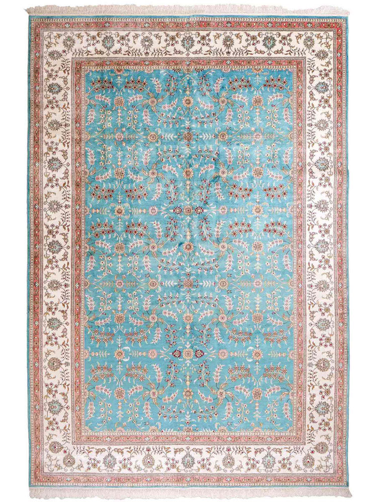 Tapis en soie - Soie chinoise - 263 x 180 cm - bleu clair