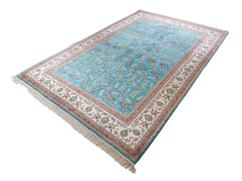 Tapis en soie - Soie chinoise - 263 x 180 cm - bleu clair