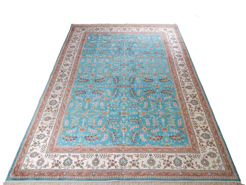 Tapis en soie - Soie chinoise - 263 x 180 cm - bleu clair