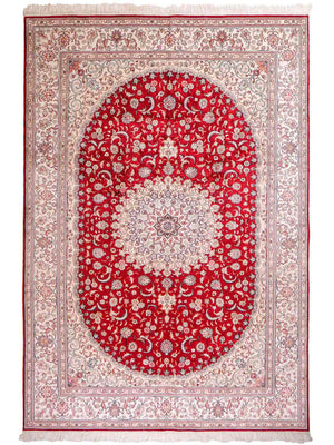 Tapis en soie - Soie chinoise - 263 x 180 cm - rouge