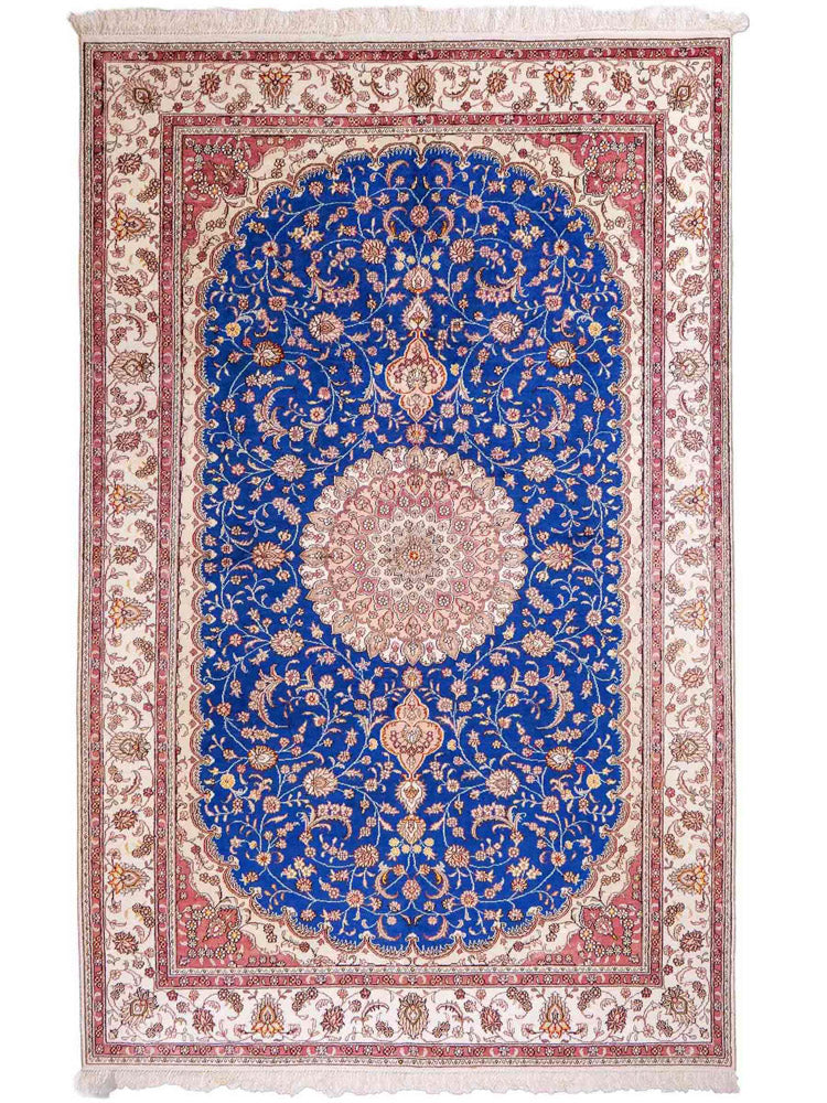 Tapis en soie - Soie chinoise - 247 x 155 cm - bleu