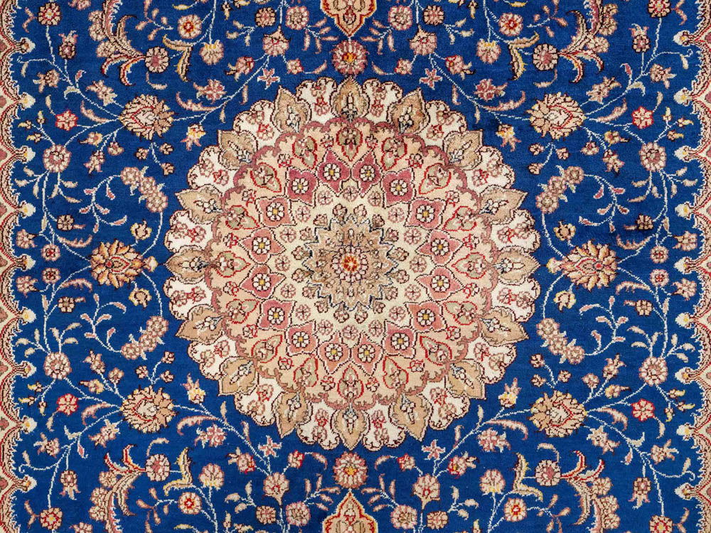 Tapis en soie - Soie chinoise - 247 x 155 cm - bleu