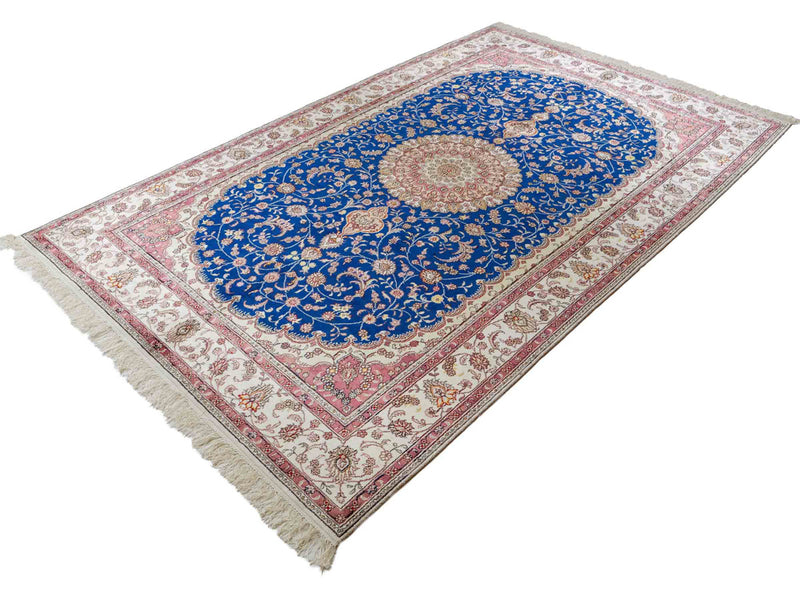 Tapis en soie - Soie chinoise - 247 x 155 cm - bleu